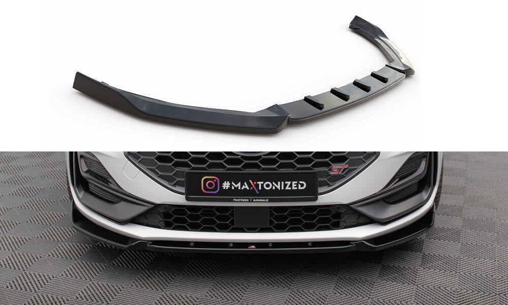 Street+ Spoilerlippe Front Ansatz V.7 passend für Ford Focus ST / ST-Line Mk4 Facelift schwarz Hochglanz – Ansicht 2
