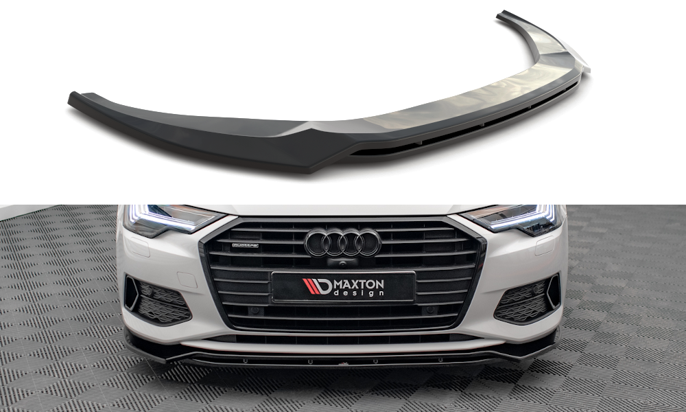 Street+ Spoilerlippe Front Ansatz V.3 passend für Audi A6 C8 schwarz Hochglanz – Ansicht 2