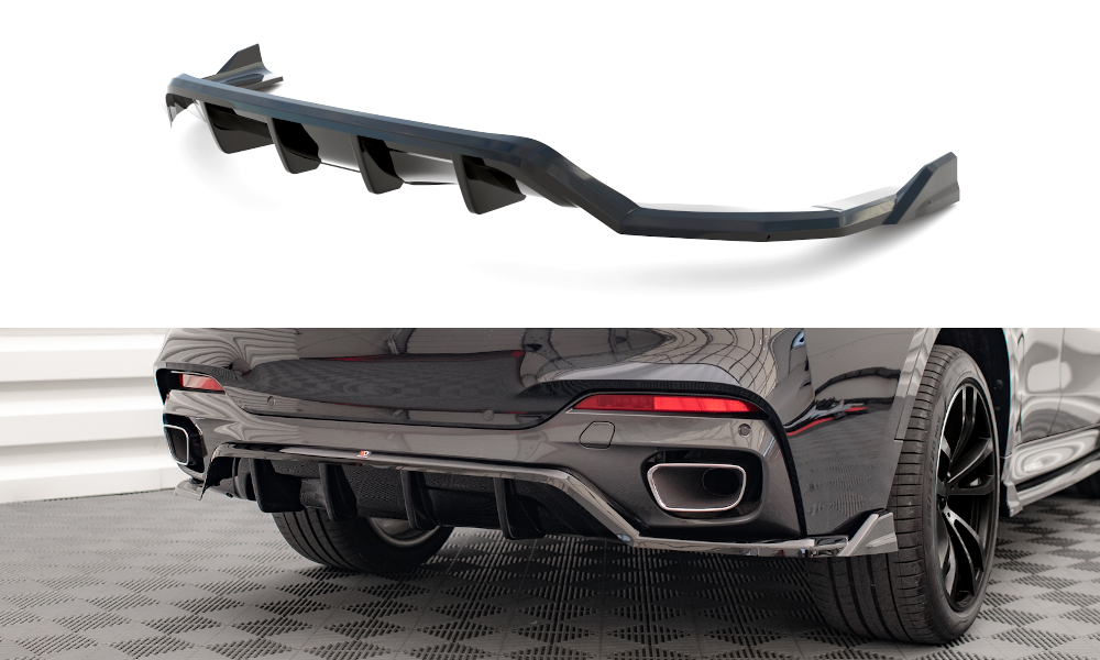 Street+ Mittlerer Diffusor RACE passend für BMW X6 M-Paket F16 schwarz Hochglanz – Ansicht 3