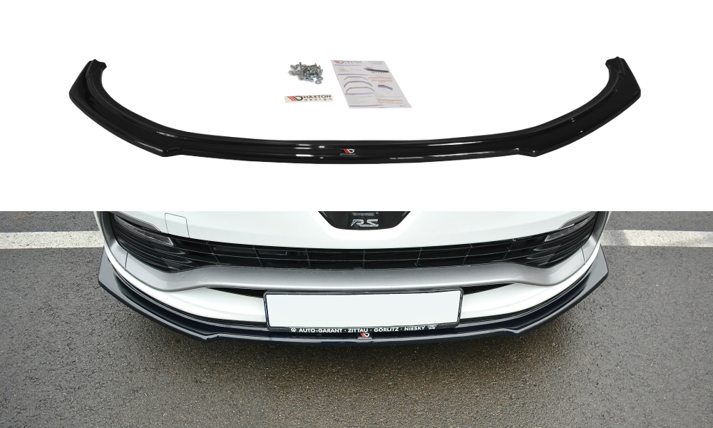 Street+ Spoilerlippe Front Ansatz passend für Renault Clio Mk4 RS schwarz Hochglanz – Ansicht 2
