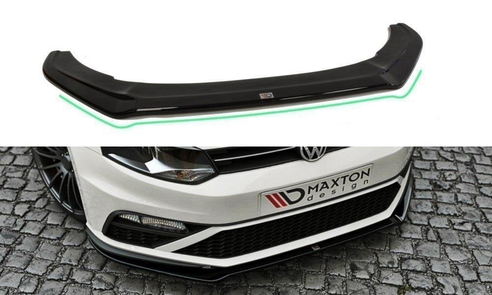 Street+ Spoilerlippe Front Ansatz V.2 passend für VW Polo GTI Mk5 Facelift schwarz Hochglanz – Ansicht 2