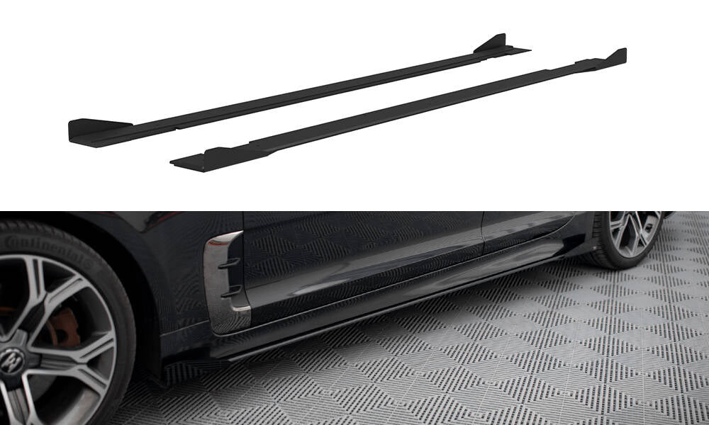 Street Pro Street+ Seitenschweller Leisten + Flaps passend für Kia Stinger GT / GT-Line / Standard Mk1 schwarz Hochglanz – Ansicht 2