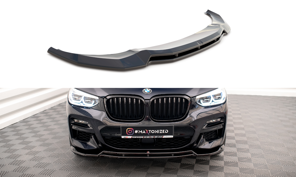 Street+ Spoilerlippe Front Ansatz V.1 passend für BMW X3 M40d / M40i / M-Paket G01  schwarz Hochglanz – Ansicht 2