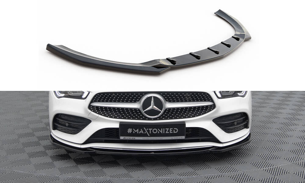Street+ Spoilerlippe Front Ansatz V.1 passend für Mercedes-Benz CLA A35 AMG / AMG-Line C118 schwarz Hochglanz – Ansicht 2