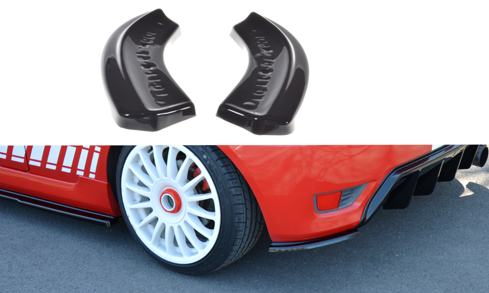 Heck Ansatz Flaps Diffusor passend für Ford Fiesta ST Mk6 schwarz Hochglanz – Ansicht 2