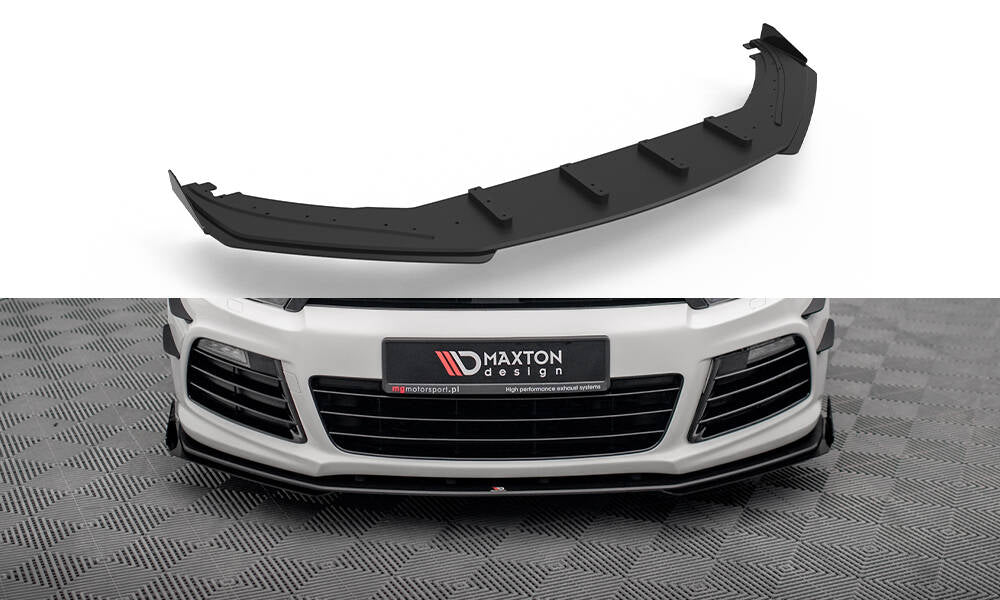 Street Pro Street+ Spoilerlippe Front Ansatz + Flaps passend für VW Scirocco R Mk3 schwarz Hochglanz – Ansicht 2