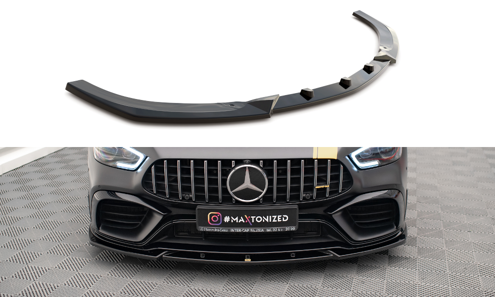 Street+ Spoilerlippe Front Ansatz V.3 passend für Mercedes-AMG GT 63S 4 Door Coupe Aero X290 schwarz Hochglanz – Ansicht 2
