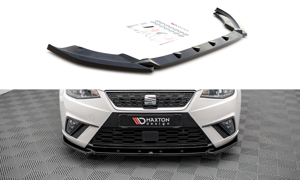 Street+ Spoilerlippe Front Ansatz V.2 passend für Seat Ibiza FR/ Standard Mk5 schwarz Hochglanz – Ansicht 2