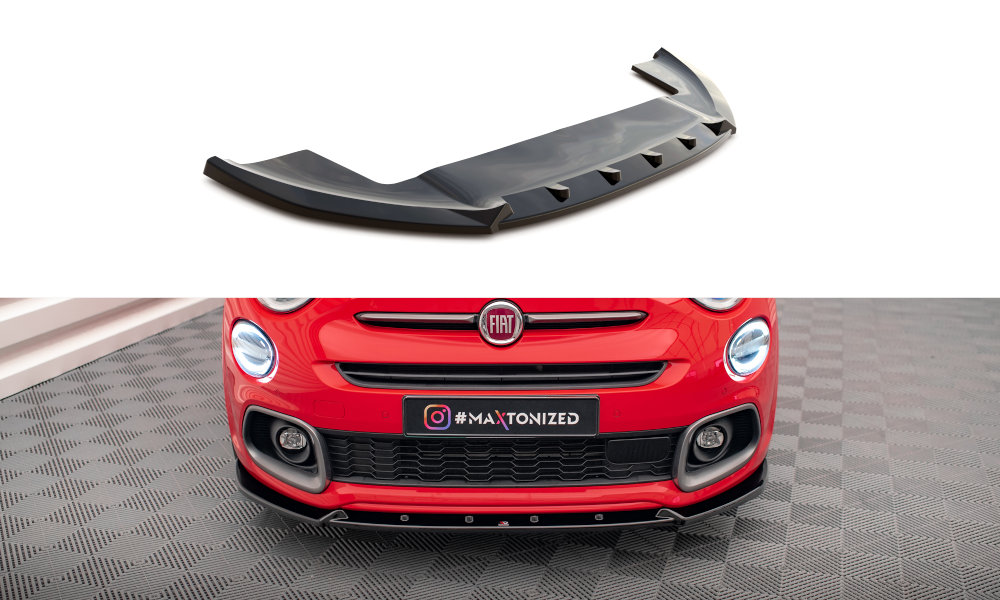 Street+ Spoilerlippe Front Ansatz passend für Fiat 500X Sport Mk1 Facelift schwarz Hochglanz – Ansicht 2