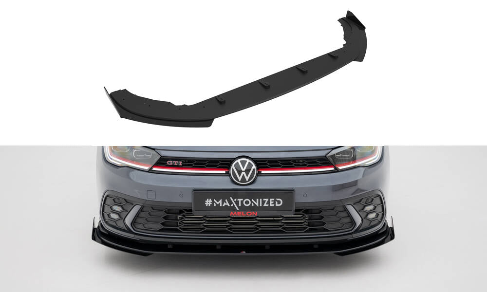 Street Pro Street+ Spoilerlippe Front Ansatz passend für + Flaps passend für VW Golf GTI / GTE / R-Line Mk8 Facelift schwarz Hochglanz – Ansicht 2