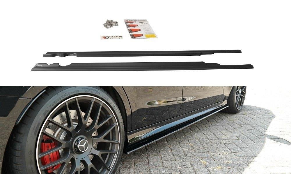 Street+ Seitenschweller Leisten passend für V.1 passend für Mercedes C-Klasse S205 63 AMG  schwarz Hochglanz – Ansicht 2