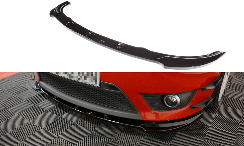 Street+ Spoilerlippe Front Ansatz V.1 passend für Ford Fiesta ST Mk6 schwarz Hochglanz – Ansicht 2