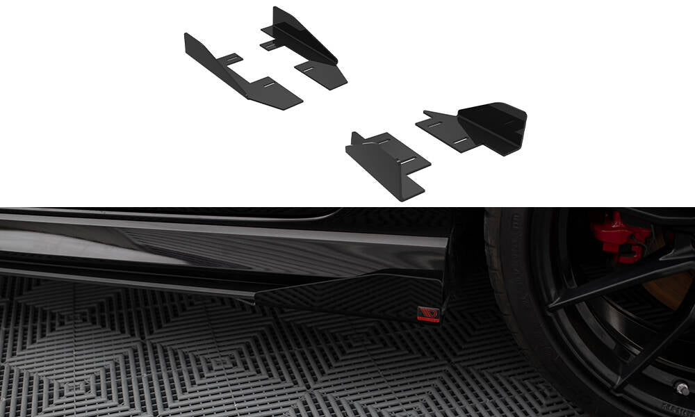 Seitenschweller Flaps passend für Audi RS3 Limousine 8V Facelift schwarz Hochglanz – Ansicht 2