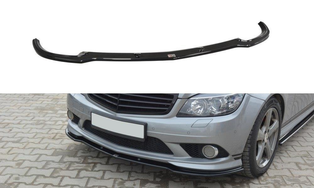 Street+ Spoilerlippe Front Ansatz passend für Mercedes-Benz C Limousine / Kombi AMG-Line W204 / S204 schwarz Hochglanz – Ansicht 2