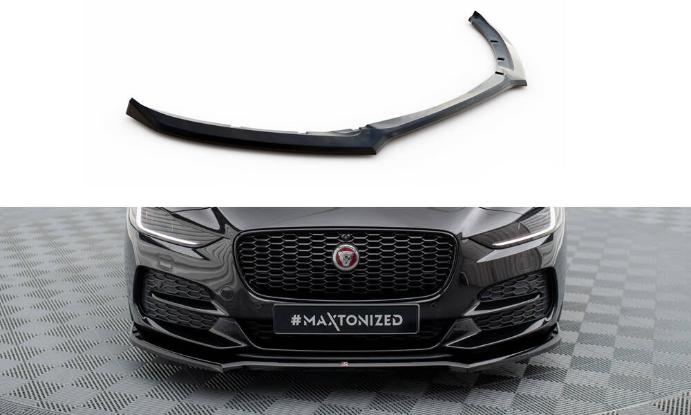Street+ Spoilerlippe Front Ansatz V.1 passend für Jaguar XE X760 Facelift schwarz Hochglanz – Ansicht 2