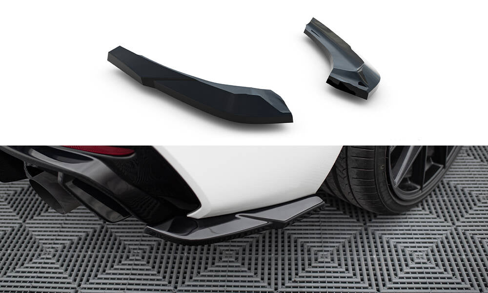 Heck Ansatz Flaps Diffusor V.5 passend für (Für heckansatz v.3) BMW 1er M-Paket / M140i F20 Facelift  schwarz Hochglanz – Ansicht 2