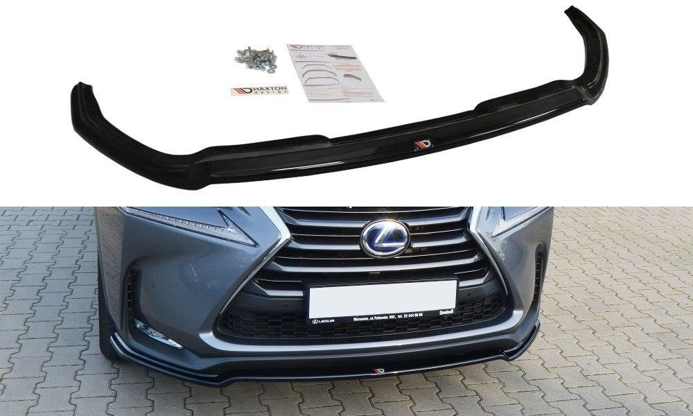 Street+ Spoilerlippe Front Ansatz V.1 passend für Lexus NX Mk1 schwarz Hochglanz – Ansicht 2