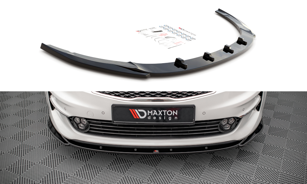 Street+ Spoilerlippe Front Ansatz V.2 passend für Kia Optima Mk4 schwarz Hochglanz – Ansicht 2