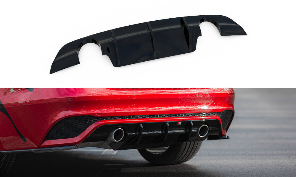 Diffusor Heck Ansatz passend für Jaguar XE R-Dynamic X760 Facelift schwarz Hochglanz – Ansicht 2