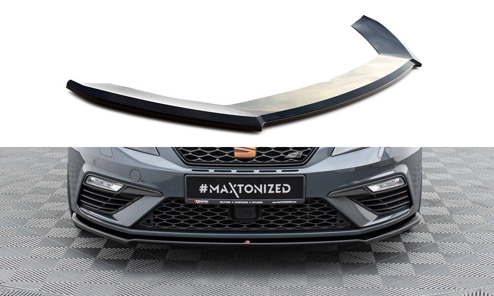 Street+ Spoilerlippe Front Ansatz V.4 passend für Seat Leon Cupra / FR Mk3 FL schwarz Hochglanz – Ansicht 2