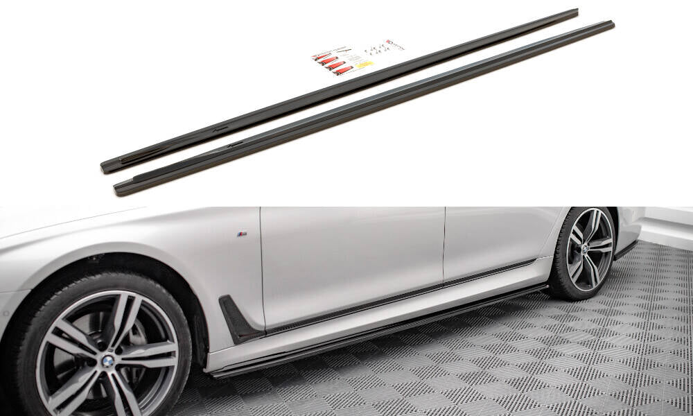 Street+ Seitenschweller Leisten passend für V.1 passend für BMW 7 Lang M-Paket G12 schwarz Hochglanz – Ansicht 2