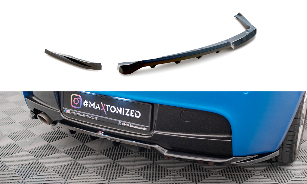 Street+ Mittlerer Diffusor RACE passend für BMW 1er M-Paket E87 Facelift schwarz Hochglanz – Ansicht 2