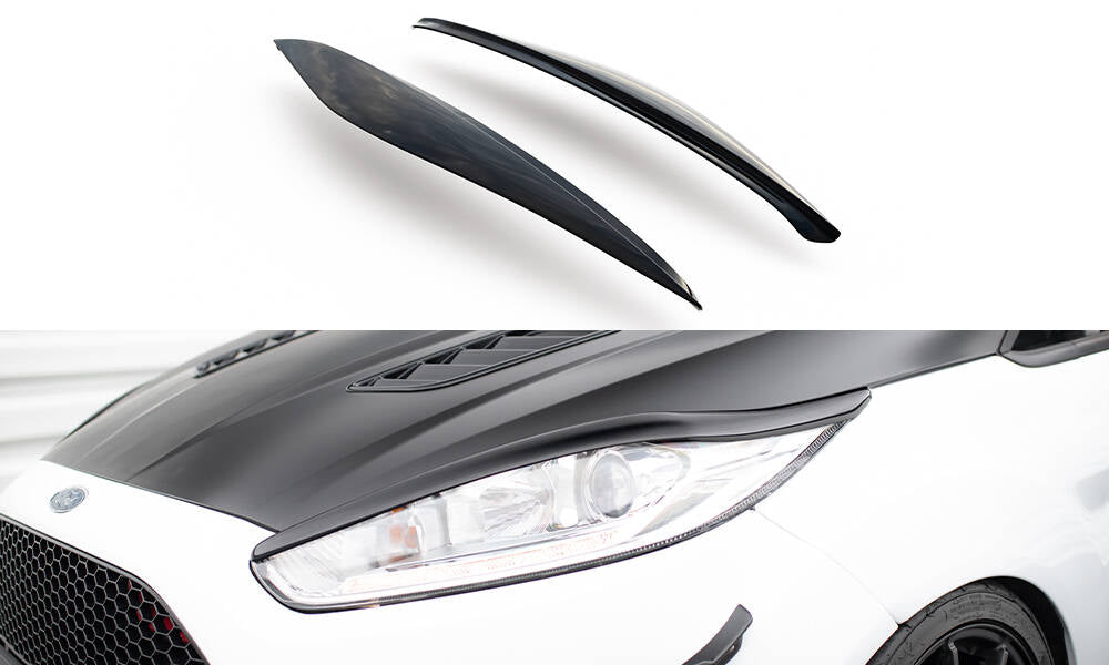 Scheinwerfer Blenden Böser Blick V.1 passend für Ford Fiesta ST / ST-Line / Standard Mk7 FL schwarz Hochglanz – Ansicht 2
