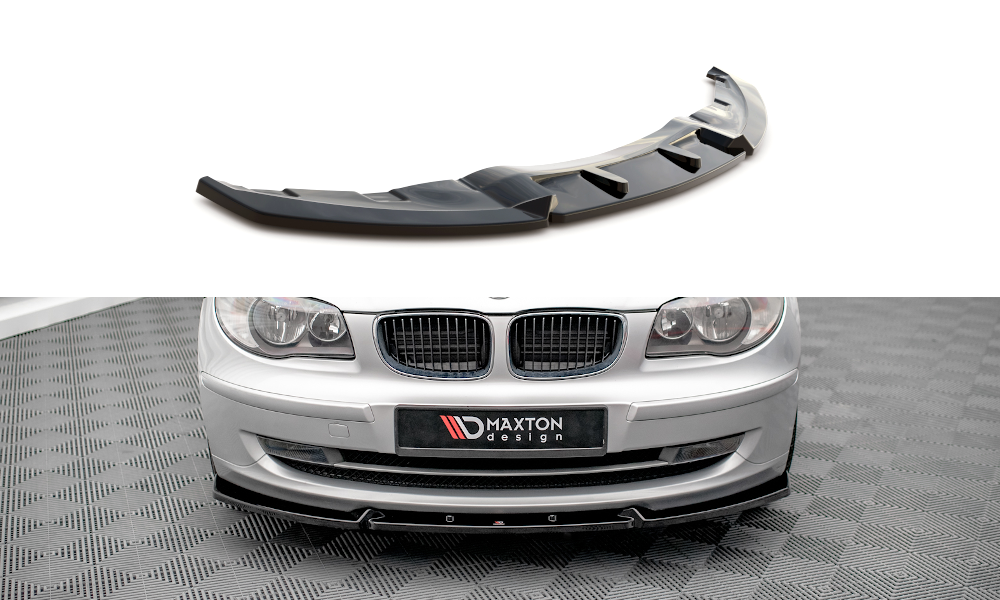 Street+ Spoilerlippe Front Ansatz V.3 passend für BMW 1er E81 Facelift schwarz Hochglanz – Ansicht 2