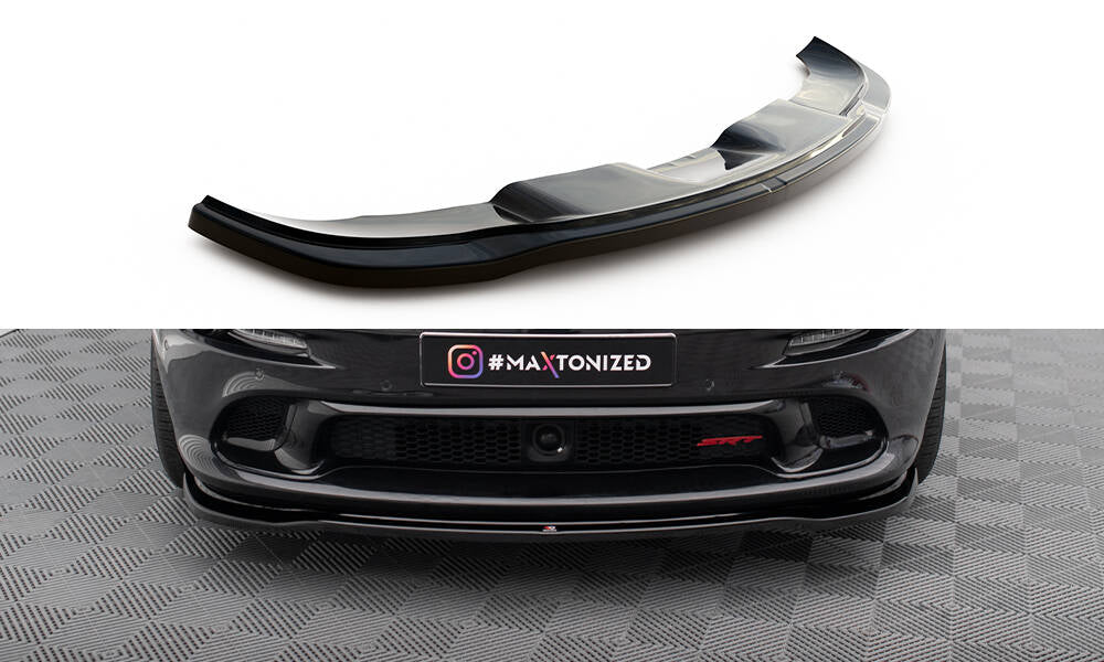 Street+ Spoilerlippe Front Ansatz passend für Jeep Grand Cherokee SRT WK2 Facelift schwarz Hochglanz – Ansicht 2