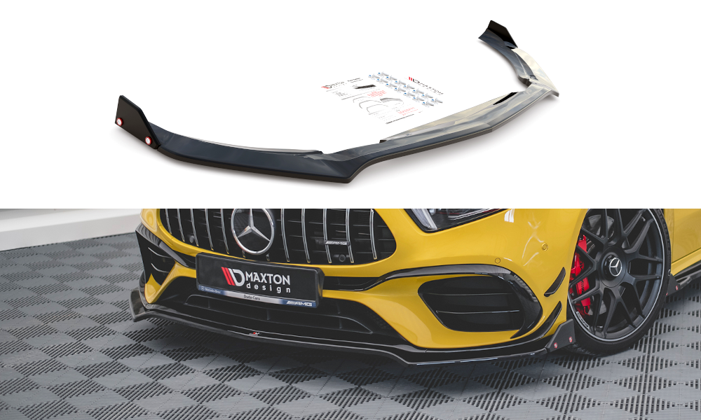 Street+ Spoilerlippe Front Ansatz V.3 + Flaps passend für Mercedes-AMG A 45 S Aero Pack W177 – Ansicht 2