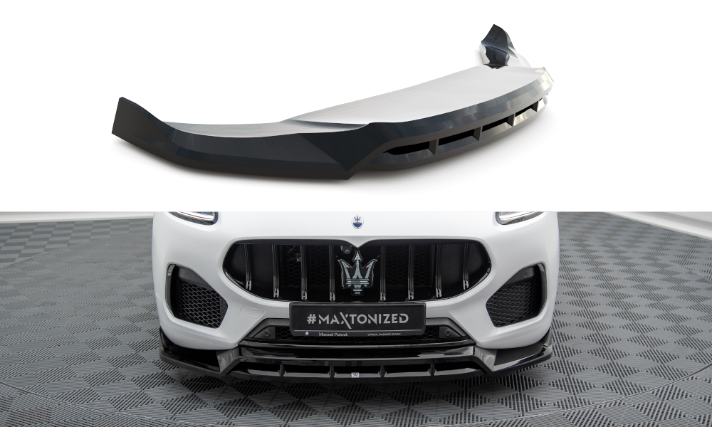 Street+ Spoilerlippe Front Ansatz passend für Maserati Grecale GT / Modena Mk1 schwarz Hochglanz – Ansicht 2