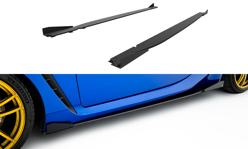 Street Pro Street+ Seitenschweller Leisten passend für V.1 + Flaps passend für Subaru BRZ Mk2 schwarz Hochglanz – Ansicht 2