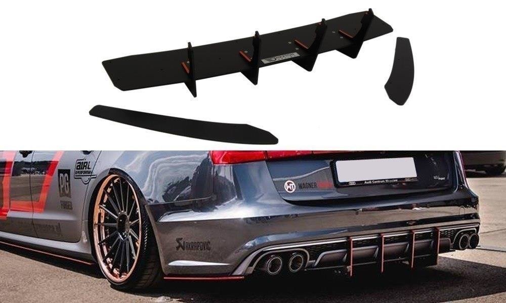 Heckschürze passend für & Heck Ansatz Flaps Diffusor passend für Audi S6 C7 FL – Ansicht 1