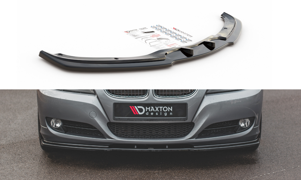 Street+ Spoilerlippe Front Ansatz V.2 passend für BMW 3er E90/E91 Facelift schwarz Hochglanz – Ansicht 2