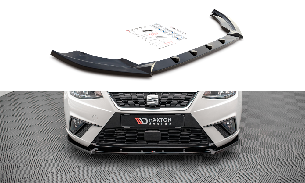 Street+ Spoilerlippe Front Ansatz V.1 passend für Seat Ibiza FR/ Standard Mk5 schwarz Hochglanz – Ansicht 2
