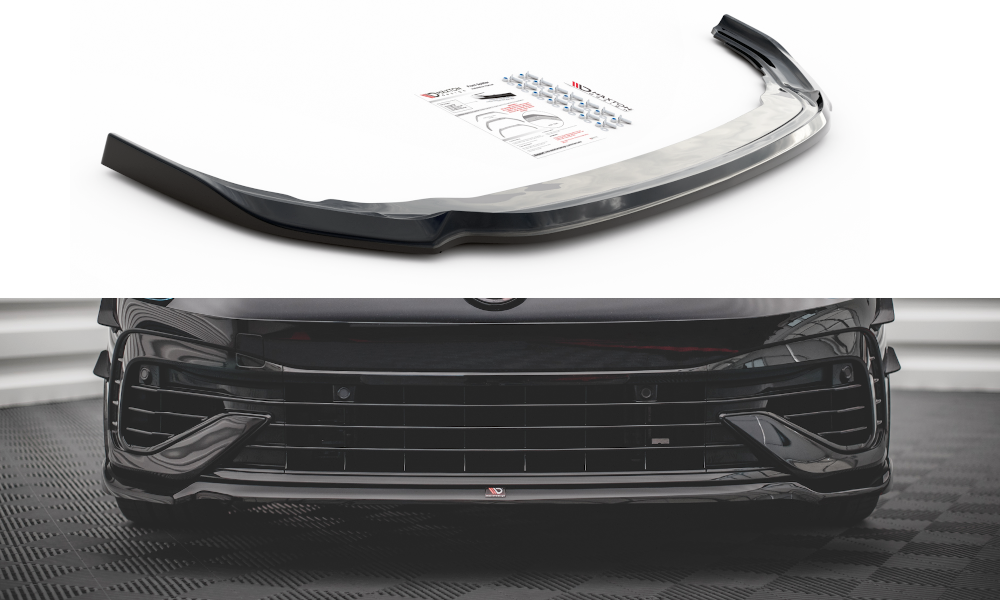 Street+ Spoilerlippe Front Ansatz V.6 passend für VW Golf R Hatchback / Variant  Mk8 schwarz Hochglanz – Ansicht 2