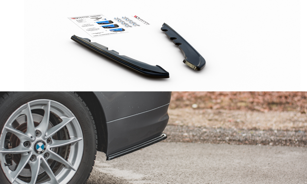 Heck Ansatz Flaps Diffusor passend für BMW 3er E91 Facelift schwarz Hochglanz – Ansicht 2