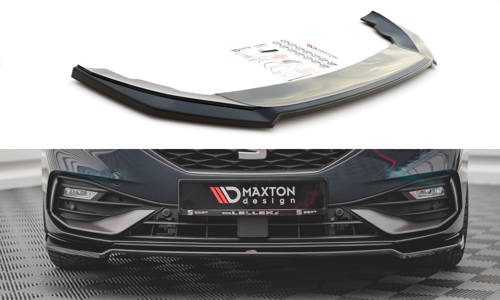 Street+ Spoilerlippe Front Ansatz V.3 passend für Seat Leon FR Mk4 schwarz Hochglanz – Ansicht 2