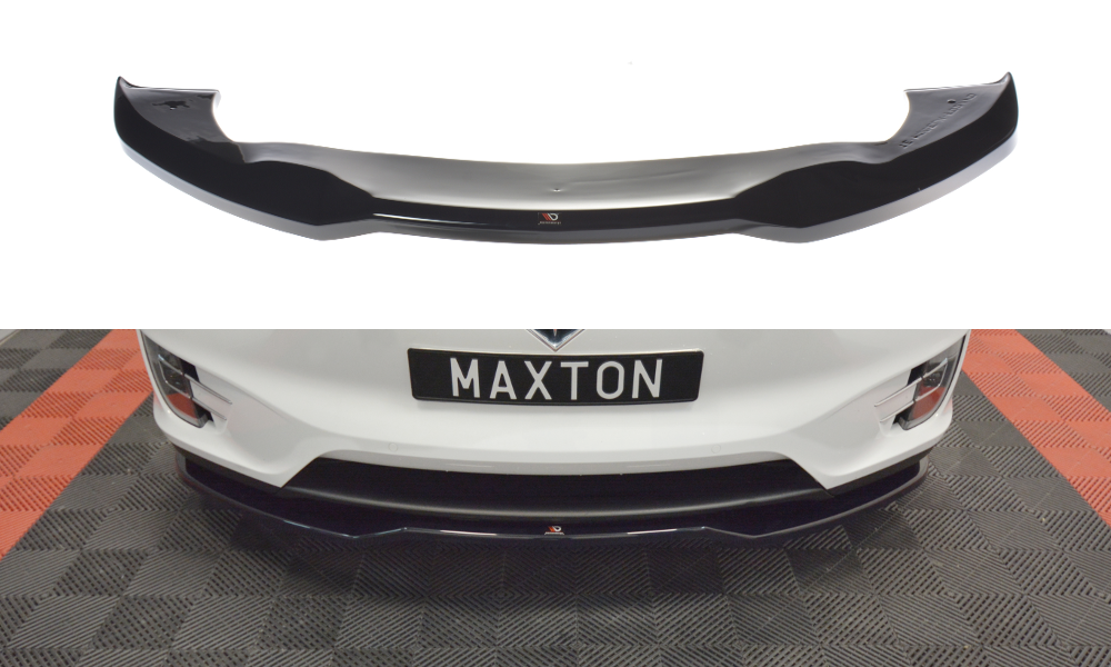 Street+ Spoilerlippe Front Ansatz V.2 passend für TESLA MODEL X schwarz Hochglanz – Ansicht 2