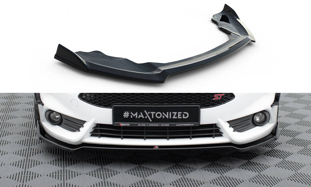 Street+ Spoilerlippe Front Ansatz V.5 passend für Ford Fiesta ST Mk7 Facelift schwarz Hochglanz – Ansicht 2