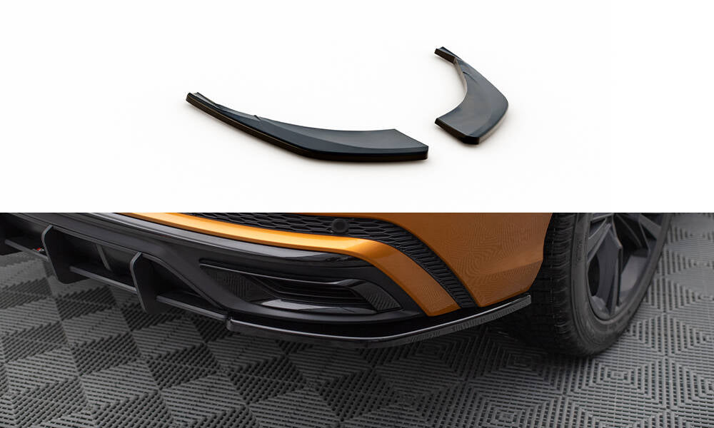Heck Ansatz Flaps Diffusor passend für Audi Q8 S-line Mk1 schwarz Hochglanz – Ansicht 2
