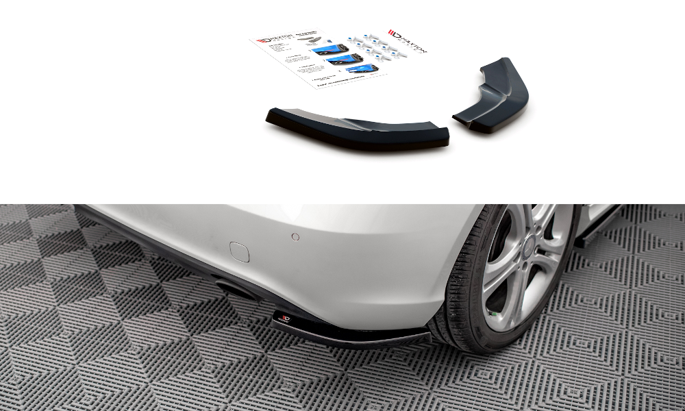 Heck Ansatz Flaps Diffusor V.2 passend für Mercedes-Benz A W176 schwarz Hochglanz – Ansicht 2