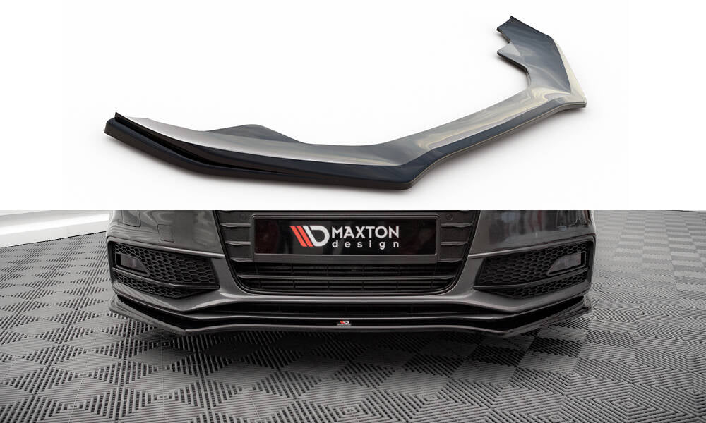 Street+ Spoilerlippe Front Ansatz V.4 passend für Audi A4 S-Line / S4 B8 Facelift schwarz Hochglanz – Ansicht 2