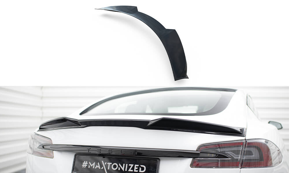 Heckspoiler Lippe 3D Tesla Model S Plaid Mk1 Facelift schwarz Hochglanz – Ansicht 2