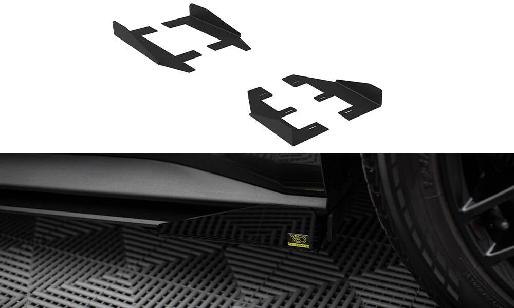 Seitenschweller Flaps passend für Ford Mustang GT Mk6  schwarz Hochglanz – Ansicht 2