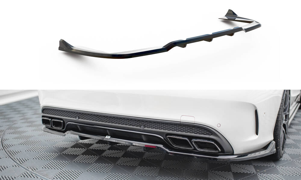 Street+ Mittlerer Diffusor RACE passend für Mercedes-AMG C63 Limousine / Kombi W205 / S205 schwarz Hochglanz – Ansicht 2