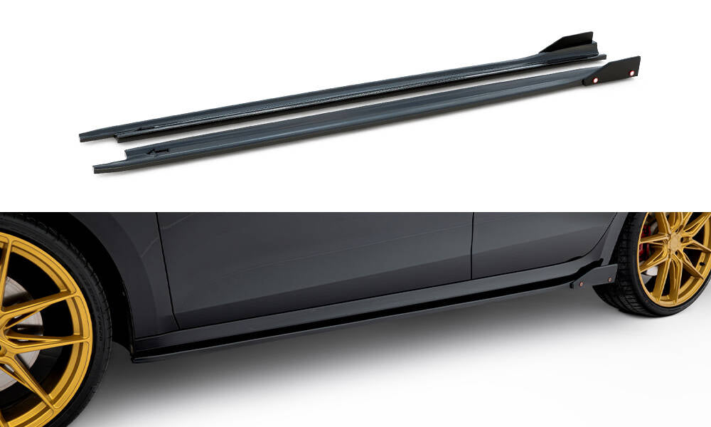 Street+ Seitenschweller Leisten V.2 passend für + Flaps passend für Skoda Octavia RS Liftback / Combi Mk4 Facelift – Ansicht 2