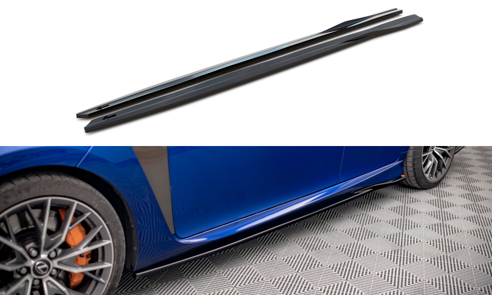 Street+ Seitenschweller Leisten passend für Lexus GS F Mk4 Facelift schwarz Hochglanz – Ansicht 2