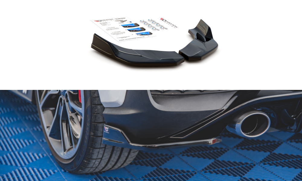 Heck Ansatz Flaps Diffusor V.4 passend für Hyundai I30 N Mk3 Hatchback schwarz Hochglanz – Ansicht 2