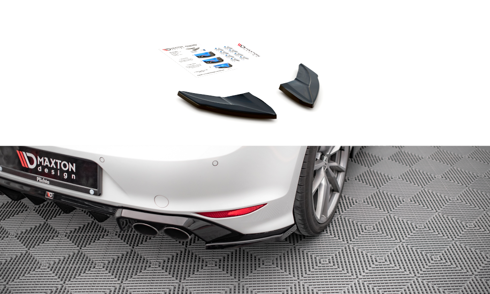 Heck Ansatz Flaps Diffusor V.4 passend für VW Golf R Mk7 schwarz Hochglanz – Ansicht 2